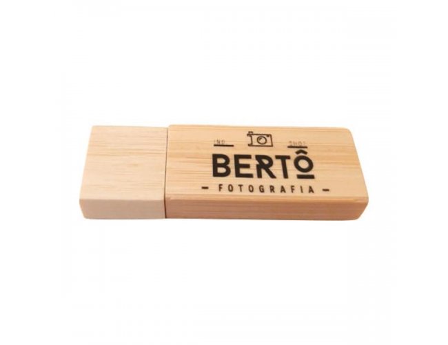 Pen drive de bambu personalizado