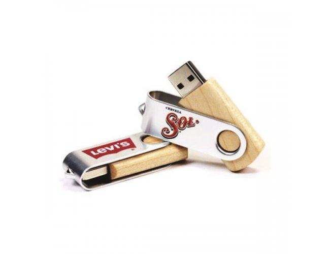 Pen drive de bambu personalizado