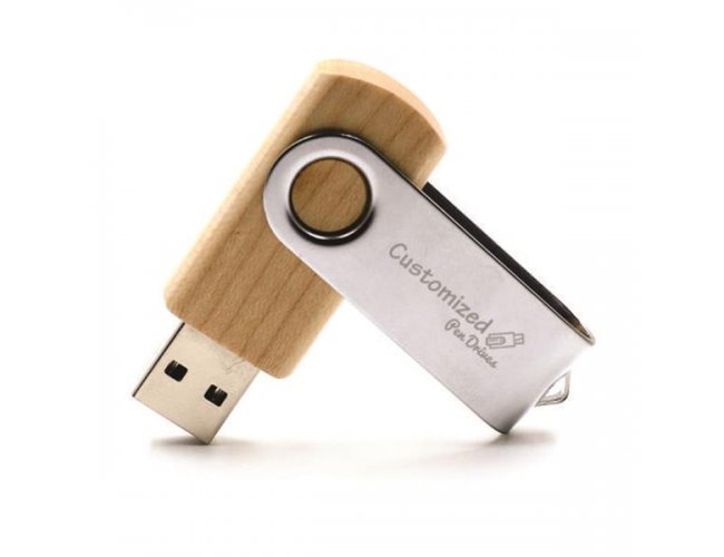 Pen drive de bambu personalizado