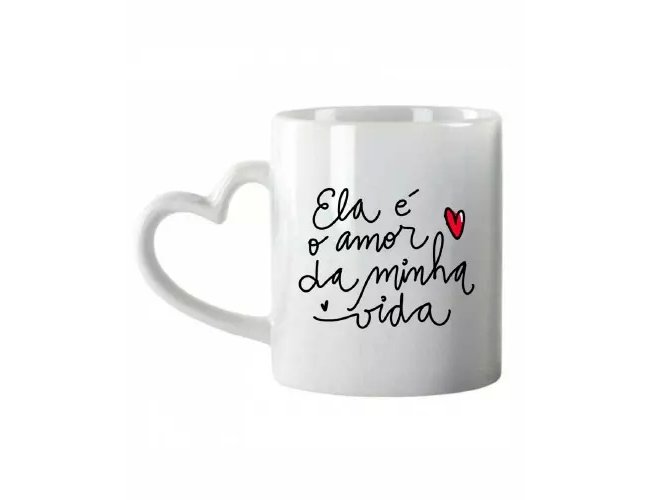 Caneca Branca De Corao Personalizada