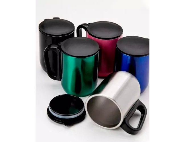 Caneca Inox com Tampa Personalizada