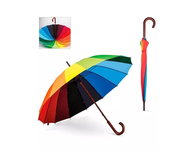 GUARDA CHUVA ARCO IRIS PERSONALIZADO