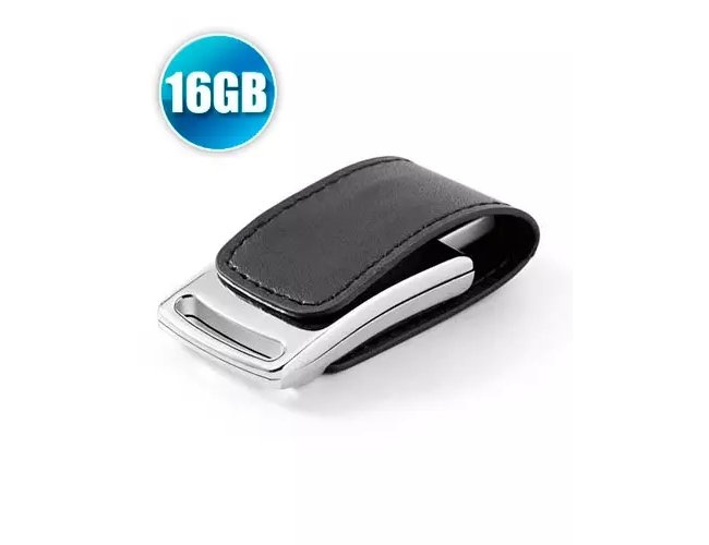 Pen drive 16 GB em Couro com Im para Brindes