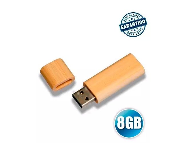 PEN DRIVE 8 GB DE BAMBU PERSONALIZADO