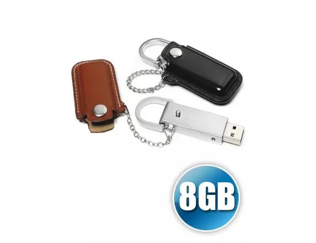 Pen drive 8 gb em Couro para Brinde Personalizado