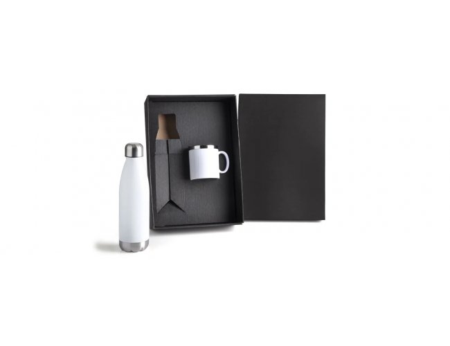 Kit Com Garrafa E Caneca Branca