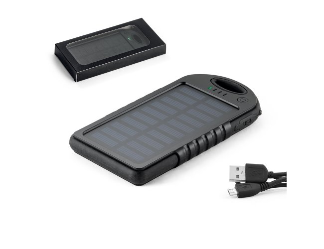 DAY. Bateria porttil solar em ABS com painel solar e LED 2.000 mAh