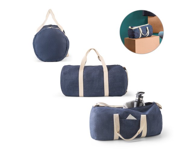 DENIM BAG. Sacola esportiva ou viagem em denim reciclado (300 g/m)