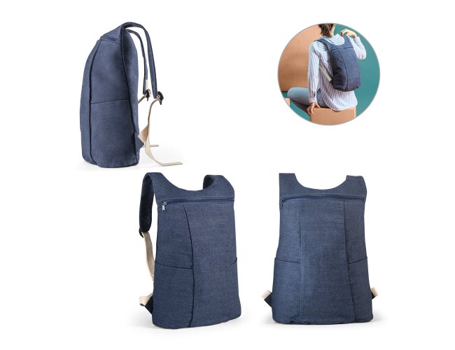 DENIM BPACK. Mochila casual em denim reciclado (300 g/m)